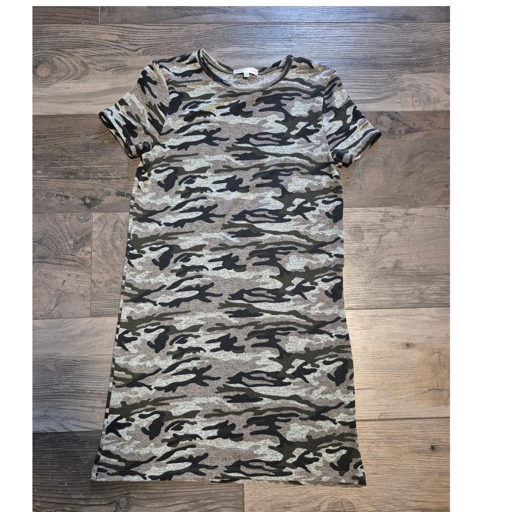 Fitz + Eddi Camo Print T-Shirt‎ Dress XS Short Sleeve Casual